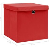  Kutije za pohranu s poklopcima 10 kom crvene 32x32x32 cm tkanina | shoptok.hr