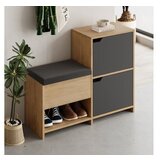 Hanah home cipelarnik haven shoe bench oak anthracite | ePonuda.com