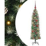  Umjetno vitko božićno drvce Zelena i bijela 120 cm | shoptok.hr