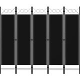 vidaXL Sobna pregrada s 5 panela crna 200 x 180 cm Cijene