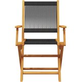  3-dijelni bistro set od polipropilen i masivnog drva crni | shoptok.hr
