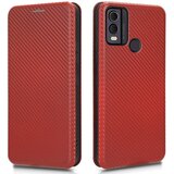 INORCO Za Nokio C22 PU usnjena torbica za telefon proti padcem, stojalo s teksturo ogljikovih vlaken in režo za kartice, (22035497) Cene