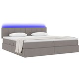  LED krevet za pohranu s madracem Sivosmeđa 200 x 200 cm Tkanina | shoptok.hr