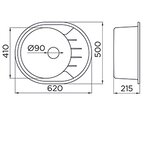 Metalac granitna usadna sudopera xVenera M bela 620x500 Ø90 | Eponuda.com