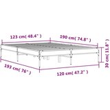 vidaXL Okvir za krevet boja hrasta 120x190cm konstruirano drvo i metal | shoptok.hr