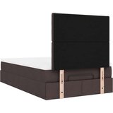 vidaXL Otomanski posteljni okvir z vzmetnico rjav 120x200 cm blago | Shoptok.si