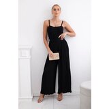 Kesi Pleated jumpsuit with straps black Cene