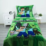 Jerry Fabrics Zelena dječja posteljina za krevet za jednu osobu od mikrovlakana 140x200 cm Minecraft Block Stack – | shoptok.hr