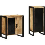 vidaXL Komplet pohištva za kopalnico 2 pcs Rjava Masiven les manga | Shoptok.si