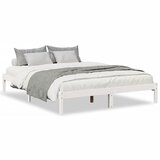 Maison Chic Daljši Posteljni okvir - Dvoposteljna postelja - Zakonska postelja brez vzmetnice bel 160x210 cm borovina, (21695115) Cene
