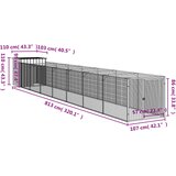  Kućica za pse s igralištem svjetlosiva 110x813x110 cm čelična | Shoptok.si