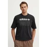 Adidas Bombažna kratka majica moška, črna barva, IZ4831