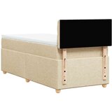  Box spring postelja z vzmetnico krem 80x200 cm blago, (21291467) | Shoptok.si