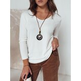DStreet Sweter damski oversize STYLORE z wisiorkiem ecru Cene