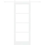  Klizna vrata 83 x 211 cm Masivna borovina i staklo Bijelo | shoptok.hr