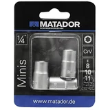 Matador Set nastavkov za nasadne ključe (E8-10-11, 1/4")