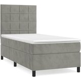 Box spring krevet s madracem svjetlosivi 90x190 cm baršunasti | shoptok.hr