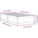  Okvir kreveta bez madraca voštano smeđi 75 x 190 cm od borovine | shoptok.hr