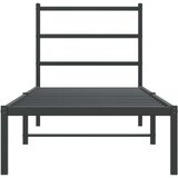 vidaXL Metalni okvir za krevet s uzglavljem crni 75x190 cm | shoptok.hr