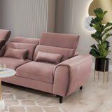 ELTAP Rožnata žametna raztegljiva/s prostorom za shranjevanje kotna sedežna garnitura (levi kot/z ležalnikom) Foble – | Shoptok.si