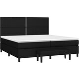 vidaXL Krevet s oprugama i madracem crni 200x200 cm od tkanine | shoptok.hr