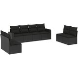  8-dijelni set vrtnih sofa od poliratana s jastucima crni Crna 65.5 x 62 x 69 cm | shoptok.hr