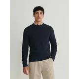 Reserved bombažni pulover - mornarsko modra