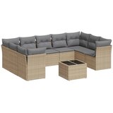  10-dijelni set vrtnih sofa s jastucima bež od poliratana | shoptok.hr