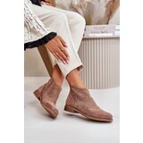 S. BARSKI Women's Ankle Boots With Flat Heel Perforated Brown S.Barski | shoptok.hr