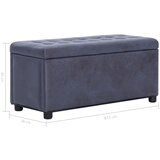  Otoman za pohranu od umjetne brušene kože 87,5 cm sivi | Eponuda.com