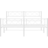 Metalni okvir kreveta uzglavlje i podnožje bijeli 140 x 190 cm | shoptok.hr
