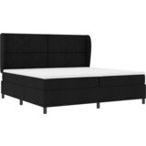 Box Postelja z vzmetnico, Črna, 200x200 cm, Tkanina, (22051310) | Shoptok.si