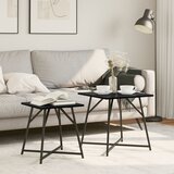 vidaXL Stolić 2 kom Crna Hrastov furnir i Metal | shoptok.hr