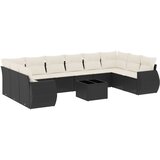  11-dijelni set vrtnih sofa od poliratana s jastucima crni | shoptok.hr