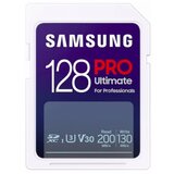 Samsung sd card 128GB, pro ultimate, sdxc, uhs-i U3 V30, read up to 200MB/s, write up to 130 mb/s, for 4K and fullhd video recording Cene