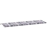  Jastuk za vrtnu klupu sivi karirani 180x50x3 cm tkanina Oxford | shoptok.hr