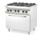 Hendi Gasni šporet sa 4 gorionika sa konvekcionom rernom GN 1/1, Kitchen Line, 230V/3000W, 19kW, 800x722x(H)900mm | Eponuda.com