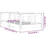  Okvir za dječji krevet 70 x 140 cm od masivne borovine | shoptok.hr