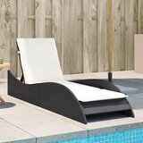 Maison Chic Ležalnik - Sončna ležalnik z blazino črn 60x205x73 cm poli ratan, (22043231) | Shoptok.si