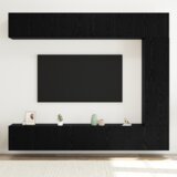 vidaXL Set TV kabineta od 5 dijelova, zidno montiran, crni hrast, konstruirano drvo | shoptok.hr
