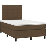  Box spring postelja z vzmetnico temno rjav 120x200 cm blago, (20900638) | Shoptok.si