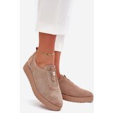 EVENTO Womens Platform Shoes Made Of Eco Suede Dark Beige Aviara | shoptok.hr