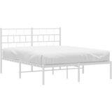  Metalni okvir za krevet s uzglavljem bijeli 150x200 cm | shoptok.hr