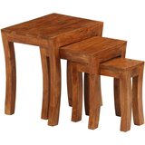 Furnova Komplet mizic 3 kosi trden akacijev les 50x35x50 cm rjave barve, (21915136) | Shoptok.si