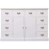  Komoda z 10 predali bela 113x30x79 cm les, (20656217) | Shoptok.si