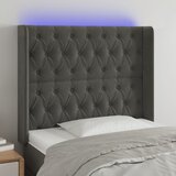  LED uzglavlje tamnosivo 93x16x118/128 cm baršunasto | shoptok.hr