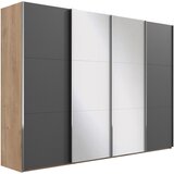MID.YOU omara z drsnimi vrati, barve grafita, barve hrasta | Shoptok.si