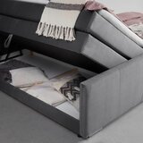 Bessagi Home Postelja Boxspring Leonora, Siva, Z Nadvložkom, 200x200 | Shoptok.si