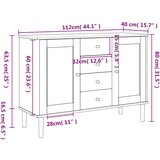 vidaXL Komoda SENJA bijela izgled ratana 112x40x80 cm masivna borovina | shoptok.hr