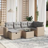  7-dijelni set vrtnih sofa s jastucima bež od poliratana | shoptok.hr